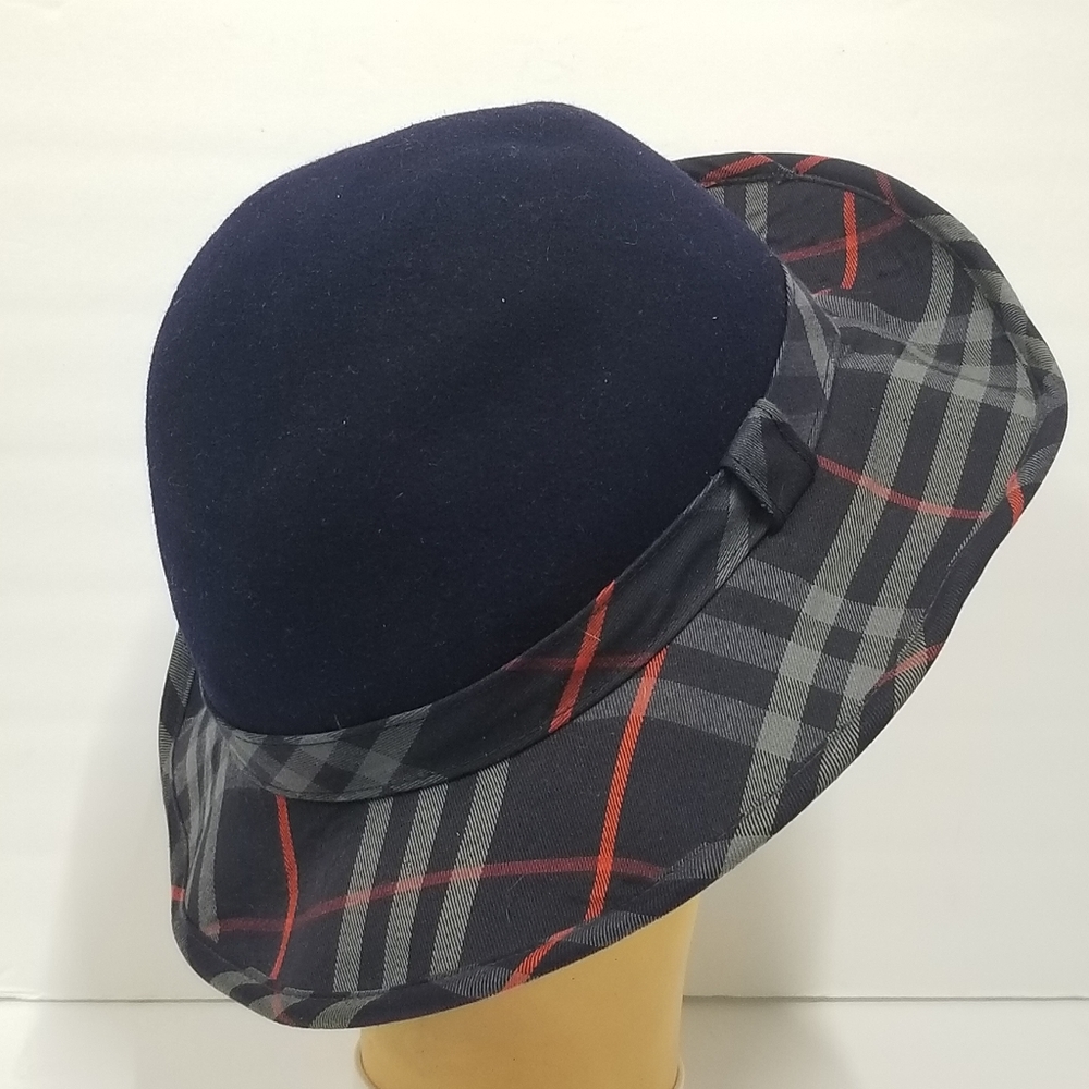 Vintage Auth Burberry felt / check bowler hat. Size Large - Picture 5 of 12